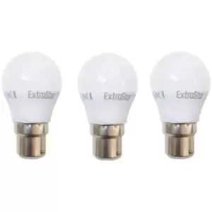 Image of Extrastar UK - 7W LED G45 Golf Ball Bulb B22 Neutral Light 4200K (Pack of 3)