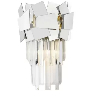 Image of Zumaline Lighting - Zumaline Quasar Crystal Wall Lamp, Chrome, 2x G9