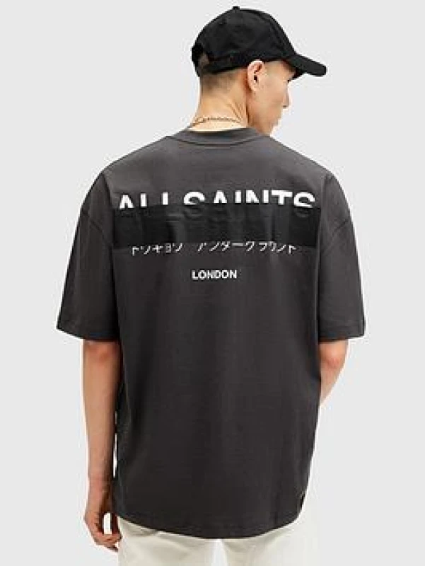 Image of Allsaints Redact Graphic Logo Tee