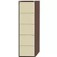 Image of Bisley Filing Cabinet with 5 Lockable Drawers 1653 470 x 620 x 1510mm Brown & Cream