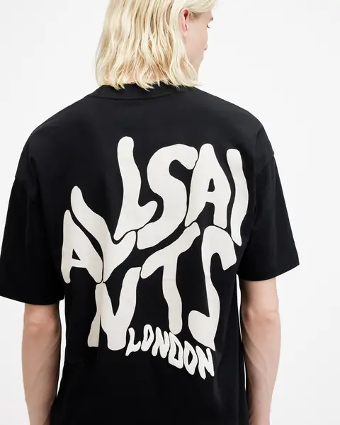 Image of AllSaints Orlando Logo Print Oversized T-Shirt