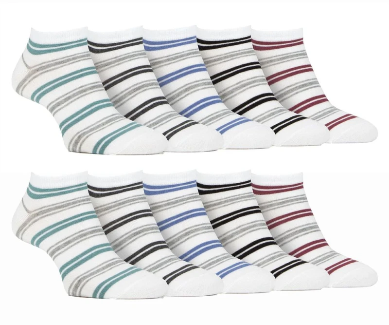 Image of Farah FARAH Men 10 Pack Breathable Bamboo Plain Trainer Socks in Off White Size: 6-11 Off White 6-11 Male 5019041210328
