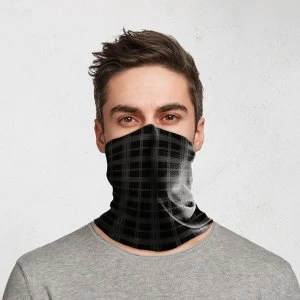 Image of Black & Grey Tartan Neck Scarf Face Covering