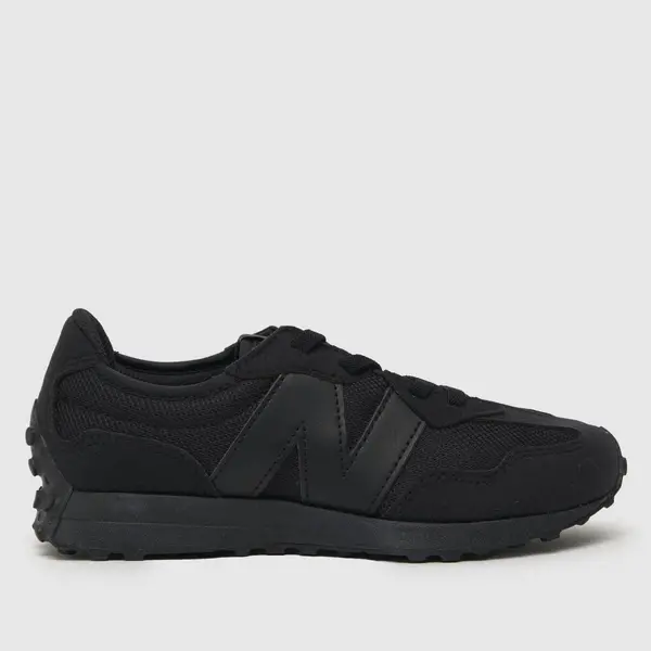 Image of New Balance Black 327 Junior trainers Black UK 2 (EU 34 1/2)