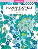 Image of modern flowers coloring book 32 contemporary floral pattern designs on thic