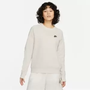 Image of Nike Sportswear Essential Womens Fleece Crew Sweater - Cream