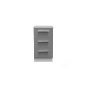 Image of Welcome Furniture Indices 3 Drawer Locker - Dust Grey and White