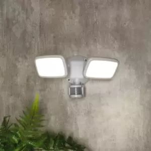 Image of Zinc LYNN LED PIR Twin Security Spotlight 20W Cool White in White