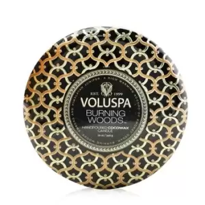 Image of Voluspa3 Wick Decorative Tin Candle - Burning Woods 340g/12oz