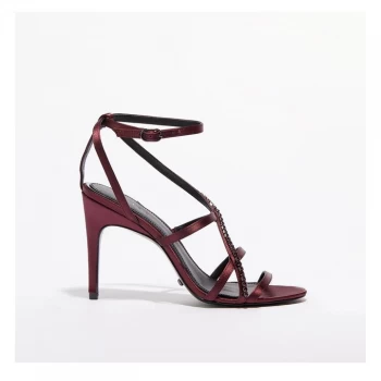 Image of Reiss Dana Jewel Strap Heeled Sandals - Purple Satin