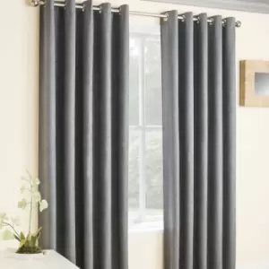 Image of Enhancedliving - Enhanced Living Vogue Embossed Textured Thermal Blackout Eyelet Curtains, Grey, 46 x 72 Inch