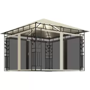 Image of Vidaxl - Gazebo with Mosquito Net&LED String Lights 3x3x2.73 m Cream Cream