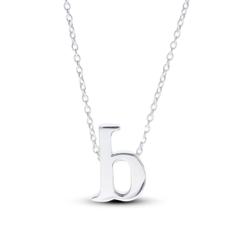 Image of Be You Sterling Silver lowercase Initial Necklace Silver female B