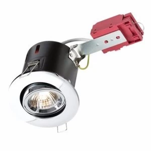 Image of KnightsBridge GU10 50W 230V LED Compatible IC Fire Rated Tilting Downlight - Polished Chrome