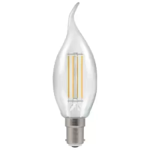 Image of Crompton Lamps LED Bent Tip Candle 5W B15 Dimmable Filament Warm White Clear (40W Eqv)