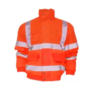Image of Yoko Mens Hi-Vis Bomber Jacket (S) (Hi Vis Orange)