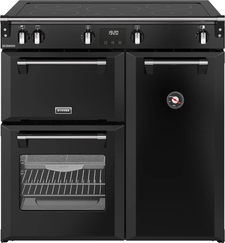Image of Stoves Richmond 90Ei TCH 90cm Electric Range Cooker with Induction Hob - Black - A/A/A Rated