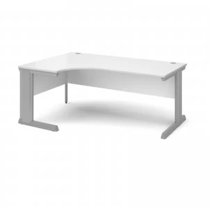 Image of Vivo Left Hand Ergonomic Desk 1800mm - Silver Frame White Top