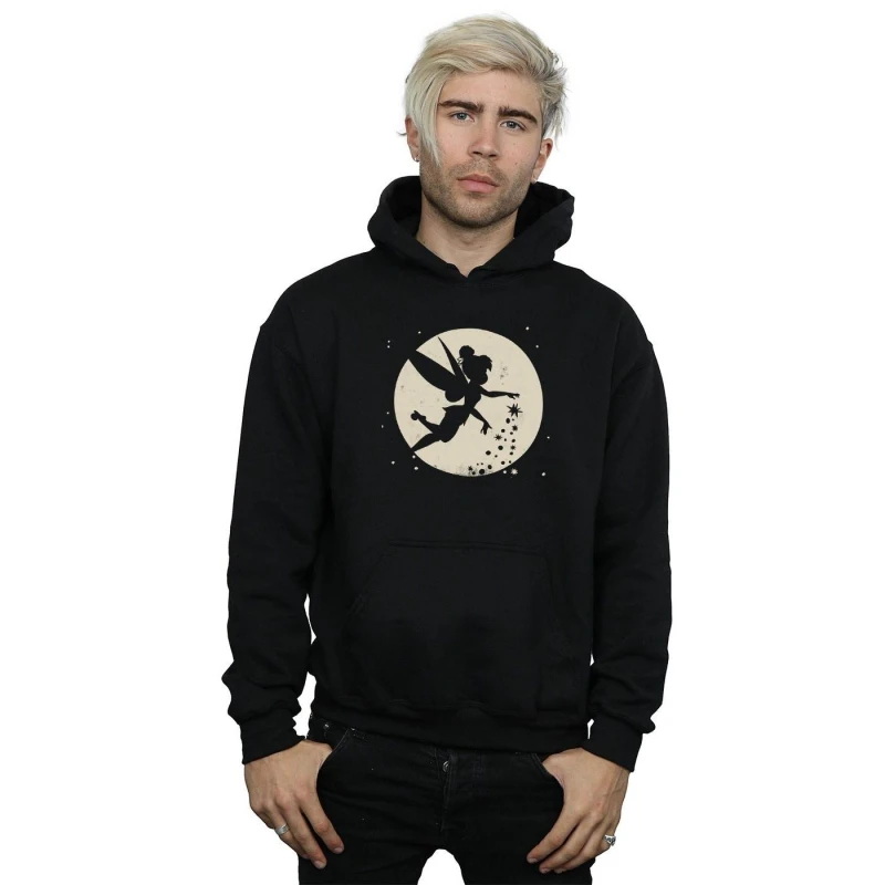 Image of Disney Men Tinkerbell Moon Cropped Hoodie in Black Size: Small Black S Male 5057864053111