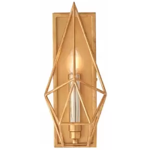 Image of Antique Gold & Silver Leaf Angular Framed Wall Light Dimmable LED Filament Lamp