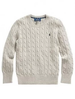 Image of Ralph Lauren Boys Classic Cable Knit Jumper - Grey