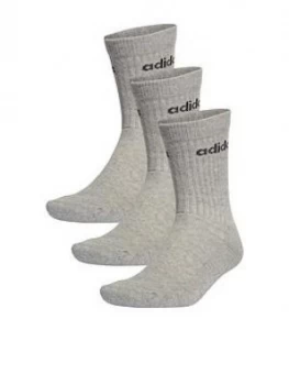 Image of adidas Cushion Crew Socks (3 Pack) - Grey Size M Men
