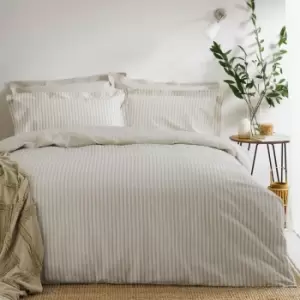 Image of The Linen Yard Hebden Single Duvet Cover Set Cotton Natural