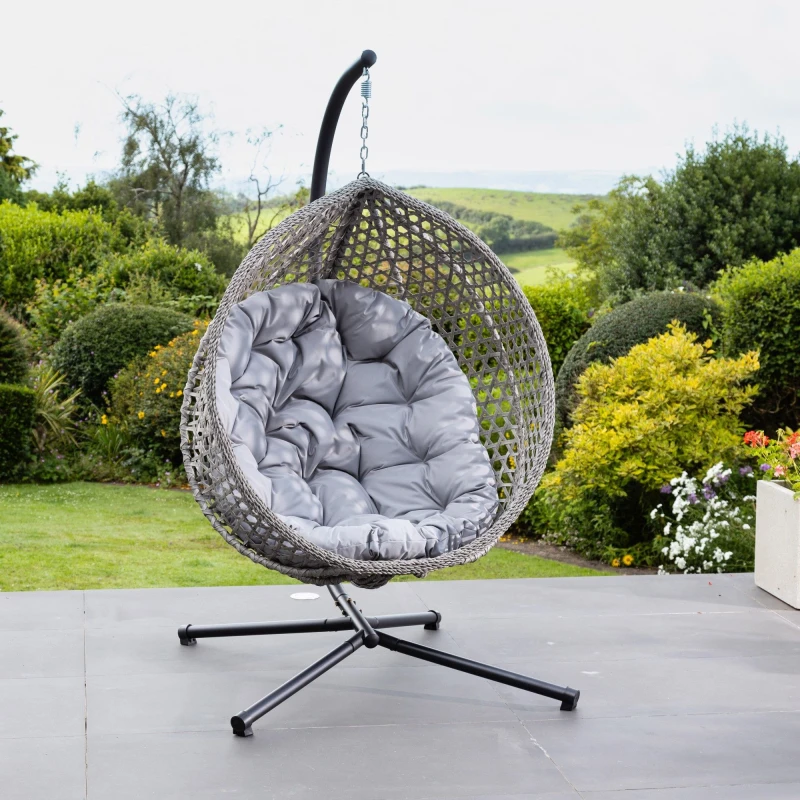 Image of Artemis Home Bradshaw Swing Egg Pod Chair in Light Grey Light Grey Unisex