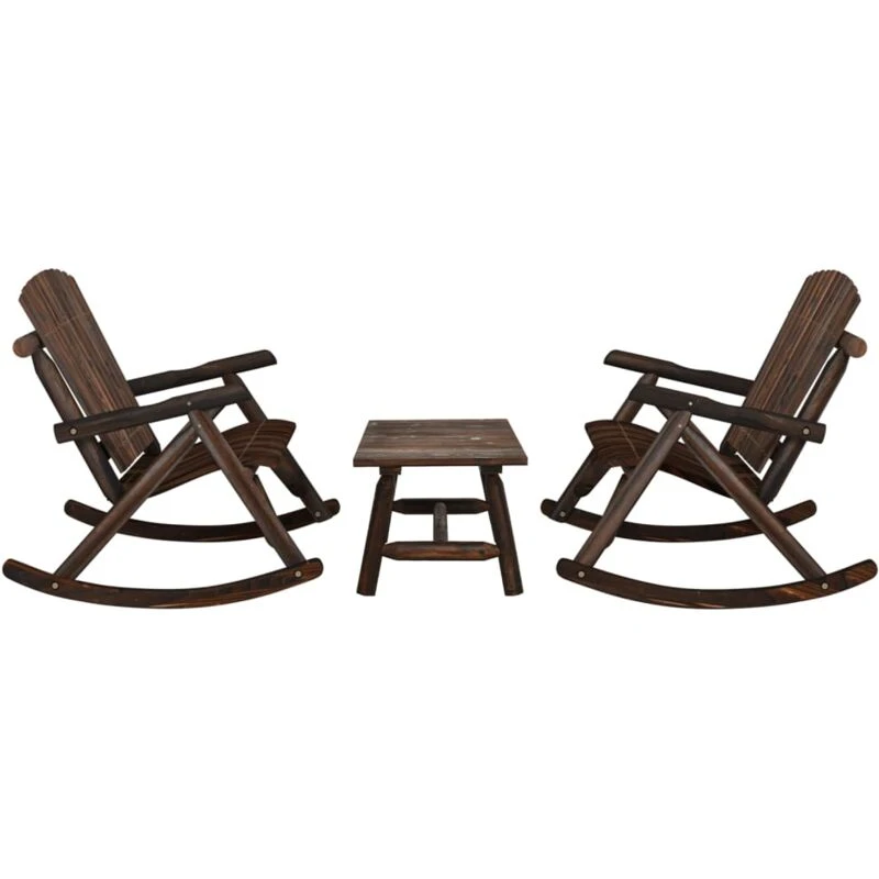 Image of VIDAXL 3 Piece Garden Lounge Set Solid Wood Spruce Vidaxl 3185528