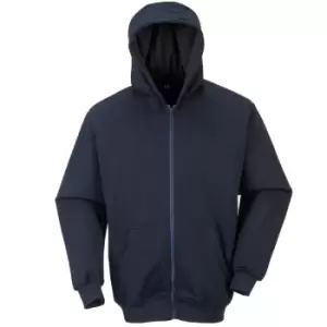 Image of Portwest - FR81NARXXXL - sz 3XL FR Zip Front Hooded Sweatshirt - Navy - Navy