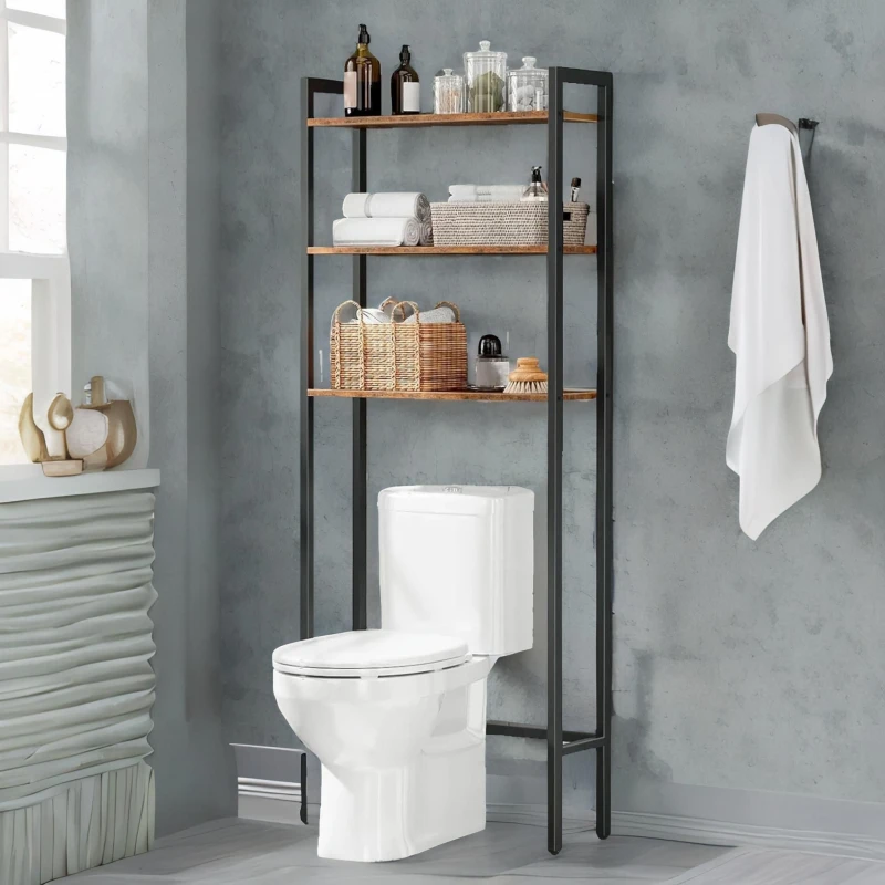 Image of Rafaelo Mobilia Over Toilet Storage Unit in Brown Brown Unisex