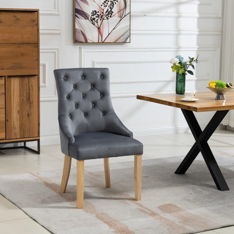 Image of Artemis Home Ravenna Velvet Dining Chairs - Set of 2 in Grey Grey Unisex