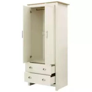Image of Lancaster Two Door Two Drawer Wardrobe Cream