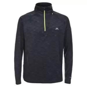 Image of Trespass Mens Collins Half Zip Fleece Top (L) (Black Marl)