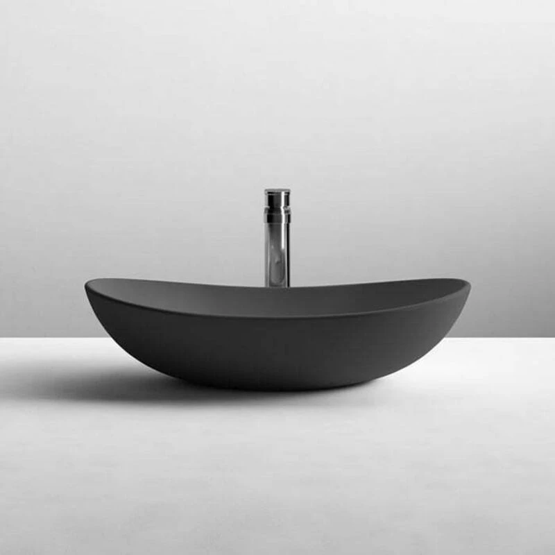 Image of NUIE Nuie - Vessel Oval Sit-On Countertop Basin 615mm Wide - Matt Black NBV459