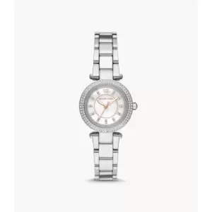 Image of Michael Kors Womens Parker Three-Hand Stainless Steel Watch - Silver
