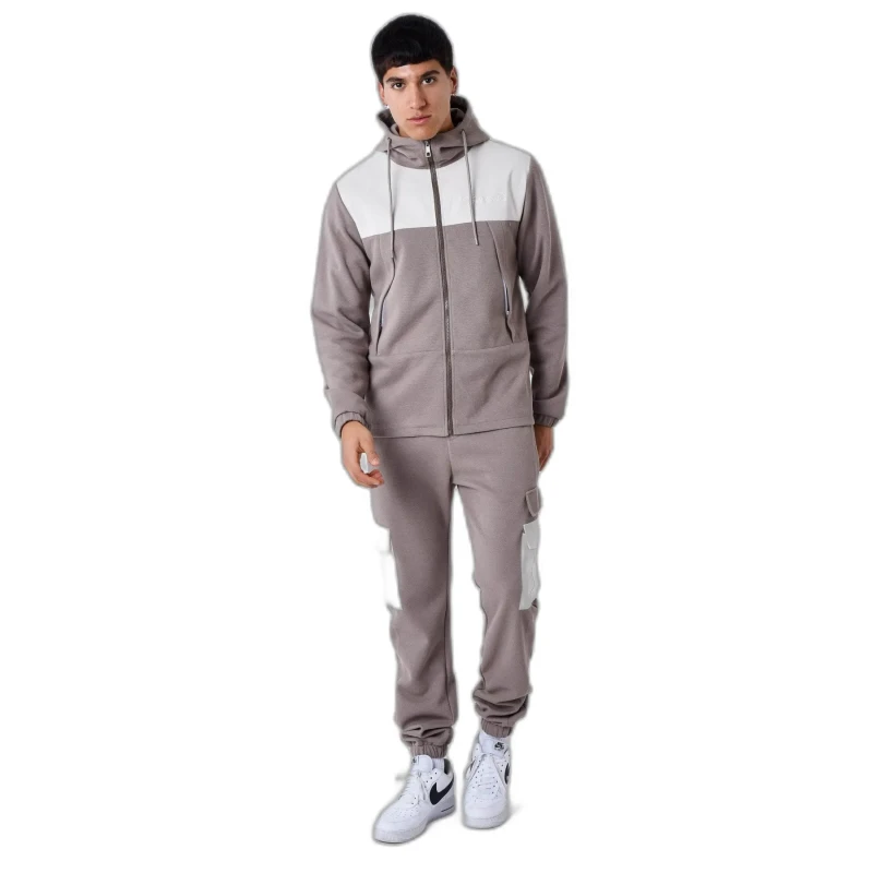 Image of Project X Paris Sweatshirt hooded zip-up bimaterial Project X Paris Nid D'Abeille Marron Male XL