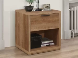 Image of Birlea Stockwell Rustic Oak 1 Drawer Small Bedside Cabinet Flat Packed