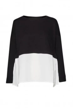 Image of French Connection Lerato Jersey Mix Sweatshirt Black