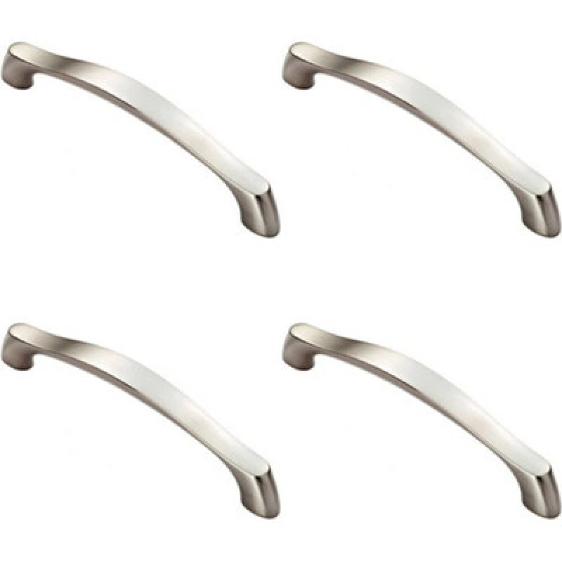 Image of Loops 4x Chunky Arched Grip Pull Handle 194 x 17mm 160mm Fixing Centres Satin Nickel Metallics unisex
