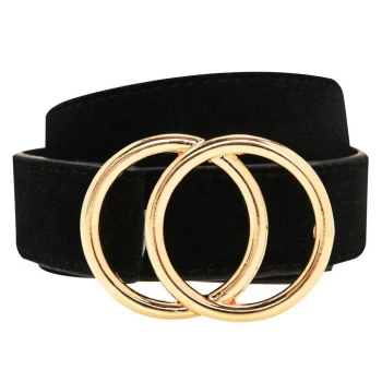 Image of Biba Circle Buckle Belt - Black Velvet