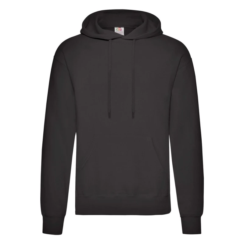 Image of Fruit of the Loom Mens Classic Hooded Sweatshirt in Black Size: Small Black Male S