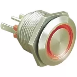 Image of Bulgin MPI002/28/RD Tamper-proof pushbutton 24 V DC 0.05 A 1 x Off/(On) momentary Red (Ø x L) 22mm x 32.7mm IP66