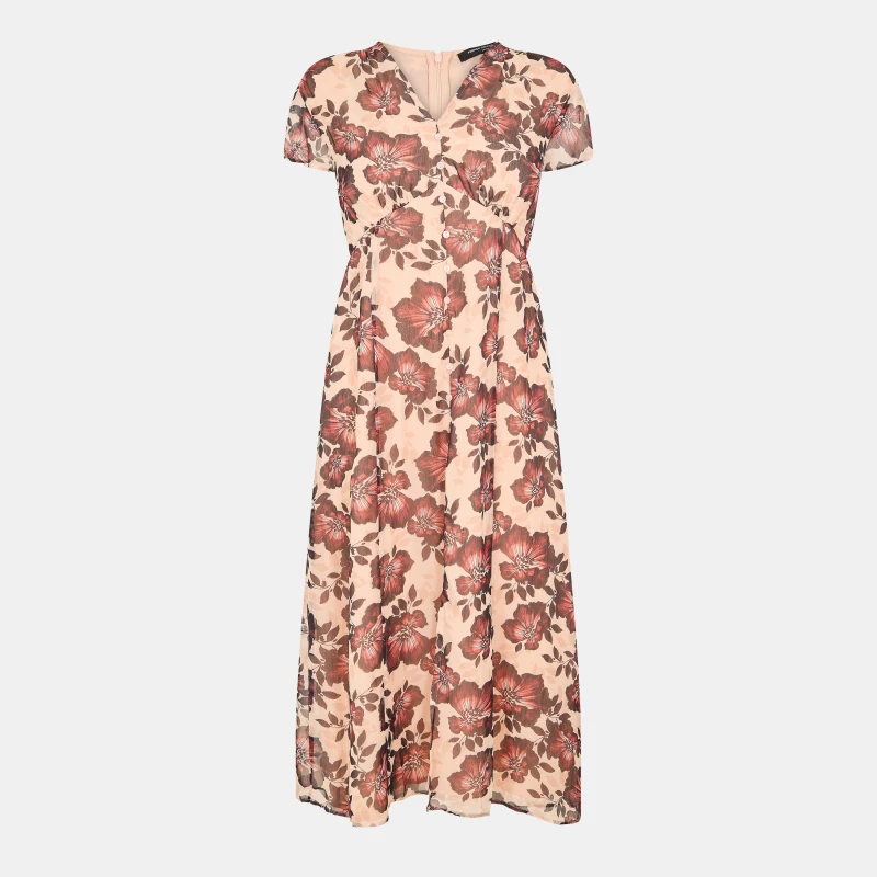 Image of French Connection Womens Elyse A Line Dress Cream Multi female 8 (XS)