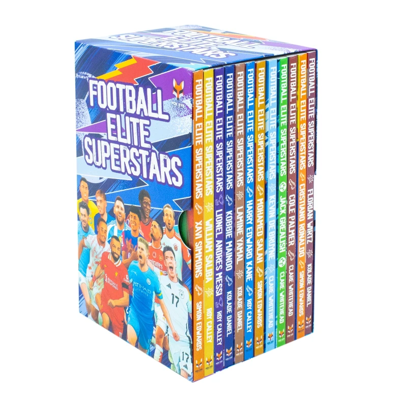 Image of Football Elite Superstars Box Set Of 12 Books By Simon Edwards Featuring Jack Grealish And Lionel Messi Simon Edwards & Roy Calley & Clare Whitehead &