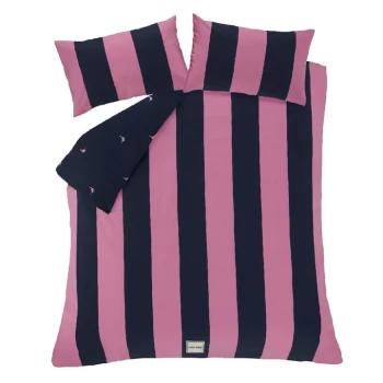 Image of Jack Wills Heritage Stripe Duvet Set - Navy/Pink