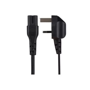Image of Maplin Power Lead IEC C7 Fig 8 2 pin plug to UK 3 pin plug 2m 10amp