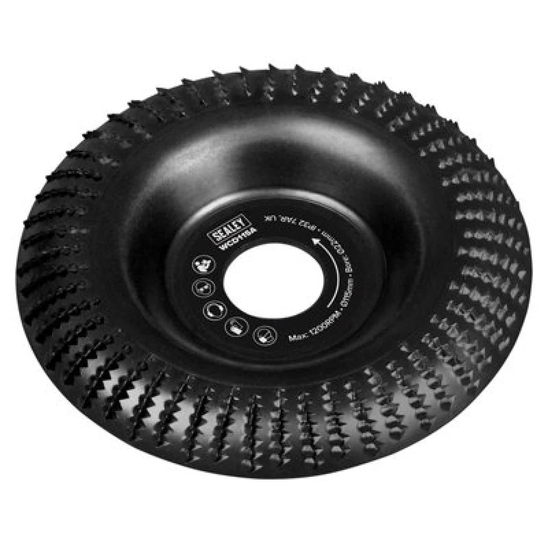 Image of Sealey Arced Wood Carving Disc for Angle Grinders 115mm WCD115A Diameter: 115mm