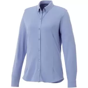 Image of Elevate Womens/Ladies Bigelow Long Sleeve Pique Shirt (M) (Light Blue)