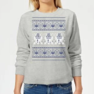 Image of Star Wars R2-D2 Knit Womens Christmas Sweatshirt - Grey - S